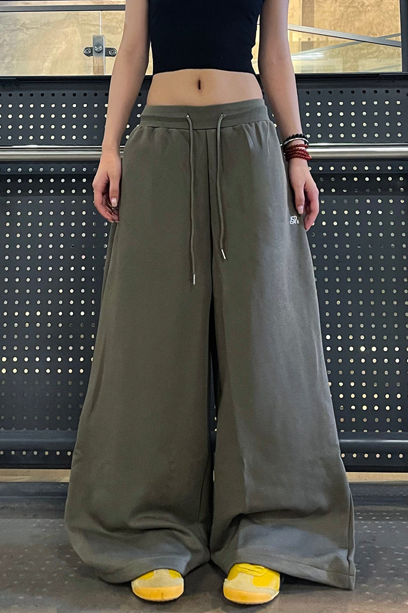 Lazy Letter Drawstring Sweatpants