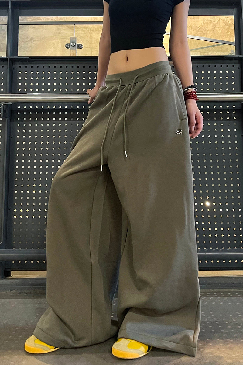 Lazy Letter Drawstring Sweatpants