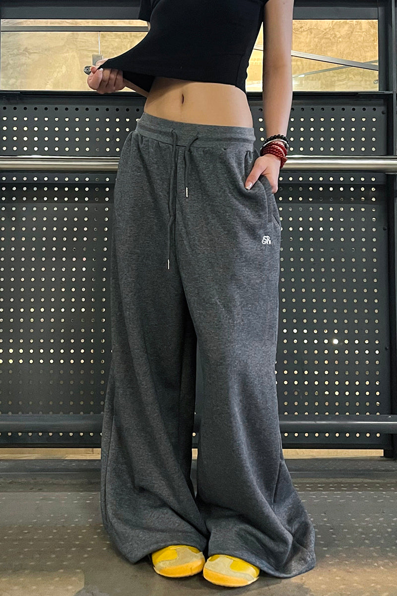 Lazy Letter Drawstring Sweatpants