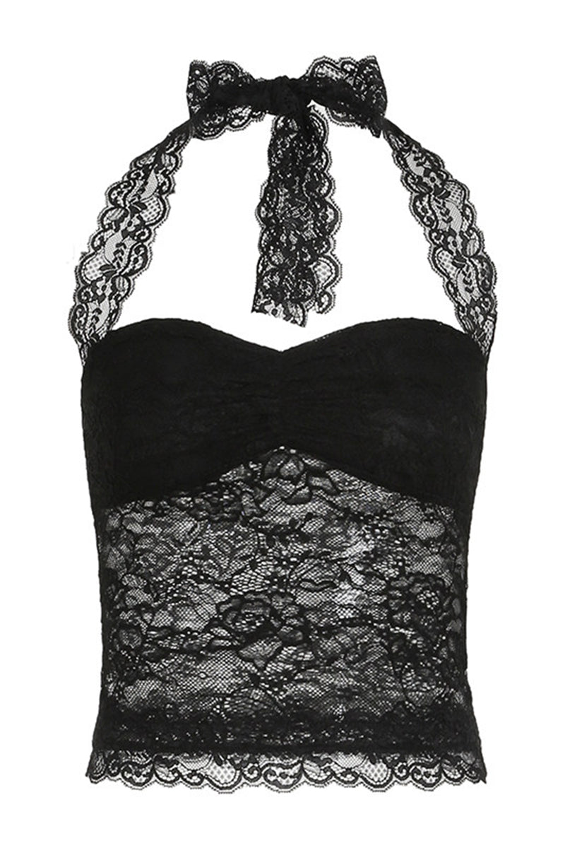 Lace Patchwork Y2K Backless Camisole