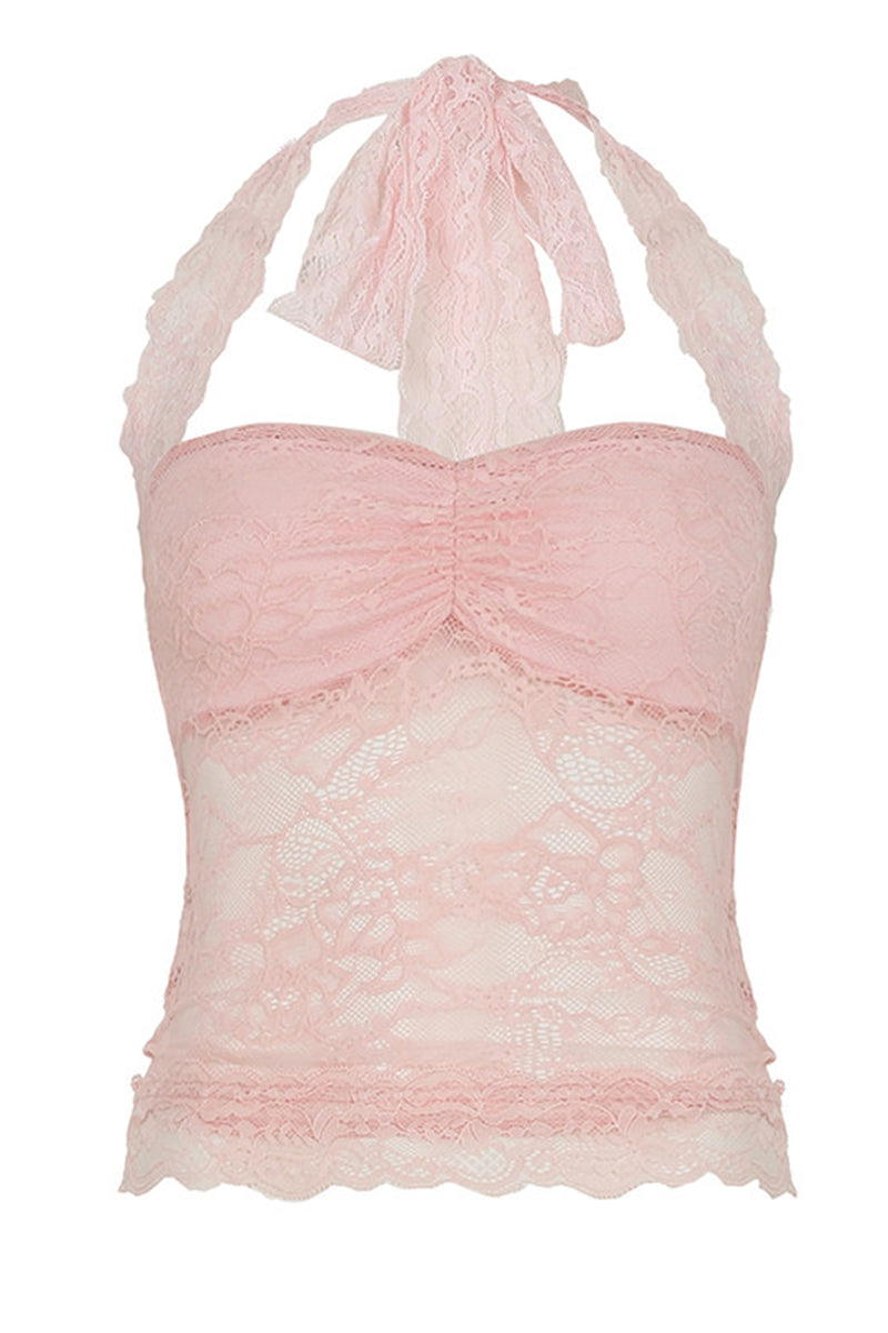 Lace Patchwork Y2K Backless Camisole